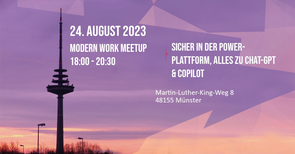 Tobias Kortkamp #Erklärbär #ShareCamp (@tkortkamp) on Twitter photo Am 24.8 steht unser nächstes Meetup an. Komm mit mir zu Team Zusammenarbeit - Sicher in der Power-Plattform, alles zu Chat-GPT & Copilot meetu.ps/e/LSlsL/zXjXl/i <a href="/nyn3x/">Henning Eiben</a> <a href="/akramer2307/">André Kramer #sharecamp</a> Am 24.8 steht unser nächstes Meetup an. Komm mit mir zu Team Zusammenarbeit - Sicher in der Power-Plattform, alles zu Chat-GPT & Copilot meetu.ps/e/LSlsL/zXjXl/i <a href="/nyn3x/">Henning Eiben</a> <a href="/akramer2307/">André Kramer #sharecamp</a>