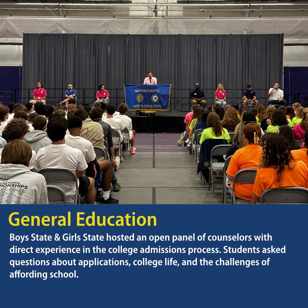 The 5th day of Boys State saw statewide general elections held, a college admissions process discussion panel, and the joint Boys State &amp; Girls State inauguration.
Review this post to find out more! #MABS23
(1/2)
