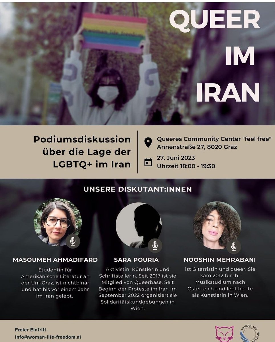 #WomenLifeFreedom 
#iranqueer
#iran
#graz 
#LGBTQ 
#korruptionauferden 
#IranRevolution #loveislove