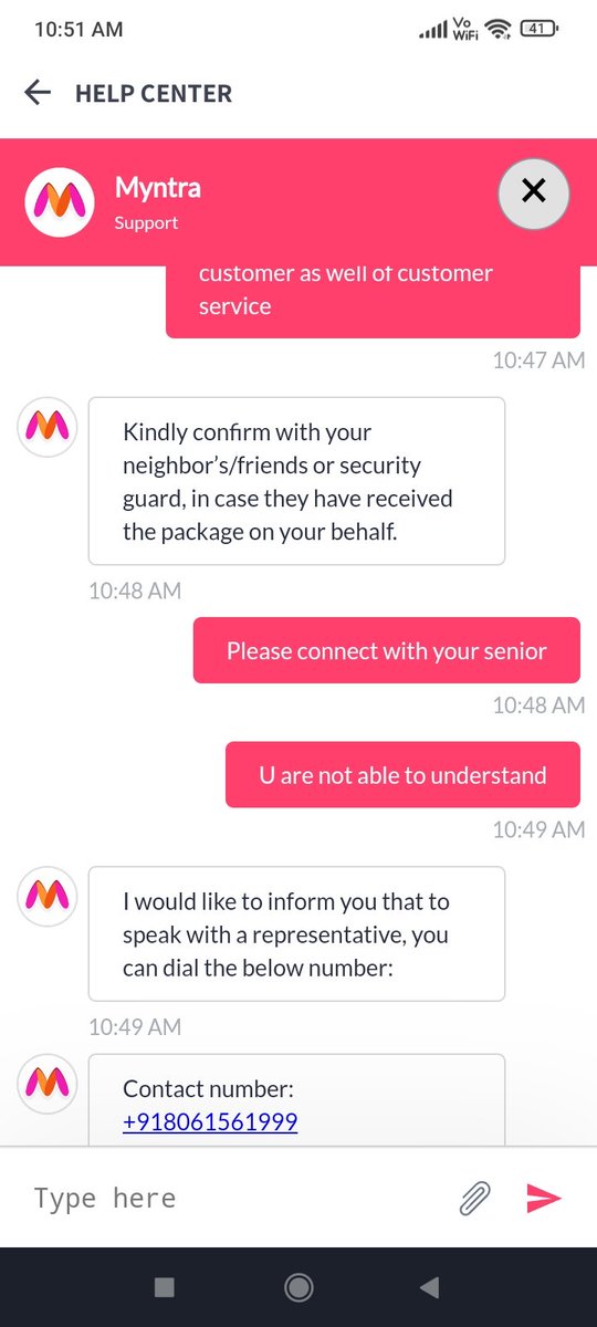 Log2royChandan's tweet photo. @myntra when my product was incorrectly marked as delivered..i contacted the customer service and the response was to check with all the neighbours.. https://t.co/EuTQMypyVL