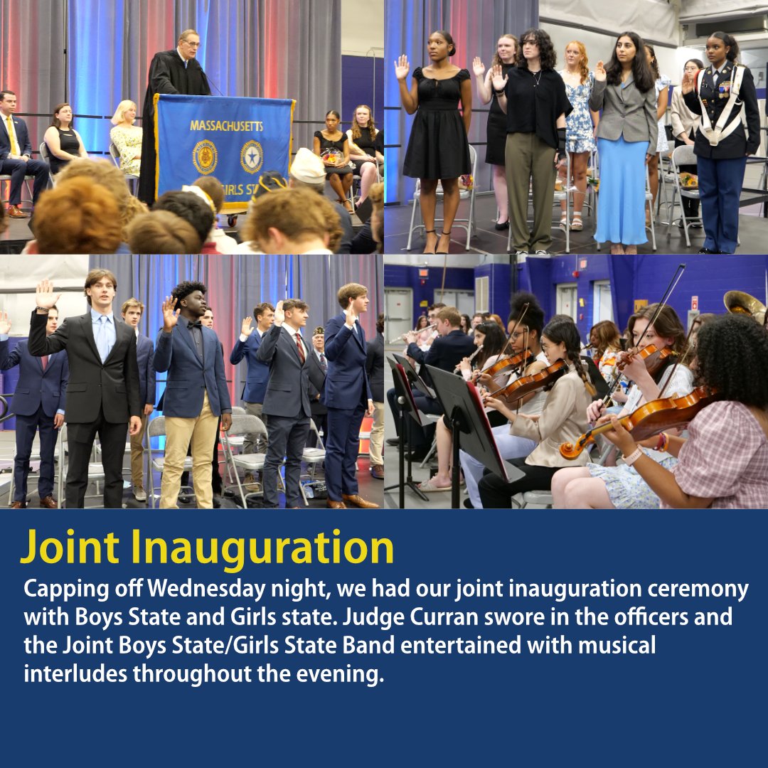 The 5th day of Boys State saw statewide general elections held, a college admissions process discussion panel, and the joint Boys State &amp; Girls State inauguration.
Review this post to find out more! #MABS23
(2/2)