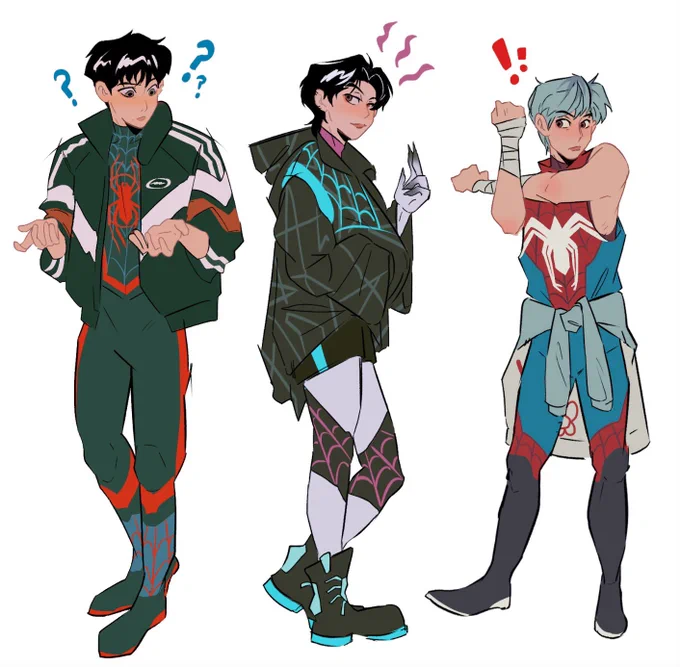 the compression on these is killing me pls. here you can actually see them in these crops. Anyways can you tell I just rly wanted to use the tag while the hash flag was still going. #SpiderVerse guys look it's so pretty