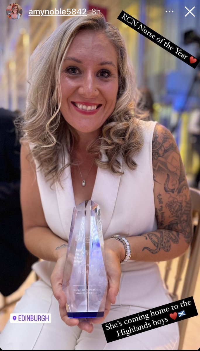 So unbelievably proud of Amy 🎉 💕RCN Nurse of the Year!! my dearest friend, work mate, the respiratory Dec to my Ant &amp; the Value to my Management 😂 keep shining you absolute rock star 🌟 love you 😘 <a href="/ValueM4nagement/">nhshvaluemanagement</a> <a href="/NHSHighland/">NHS Highland</a> <a href="/TheIHI/">Institute for Healthcare Improvement (IHI)</a> <a href="/KedarMate/">Kedar Mate, MD</a> <a href="/Lorna_080/">lornamurray</a> @stephenrthomas1