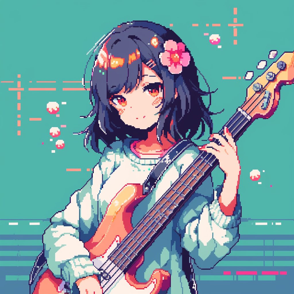 FaceMotive's tweet photo. @NFTKingForever New items have been added to the collection. A musical instrument and a woman are represented by dots. I'll put up a sample, so if you are interested, please visit the #opensea collection. Please reply for the link to the collection. https://t.co/5ZLsdPqfeO