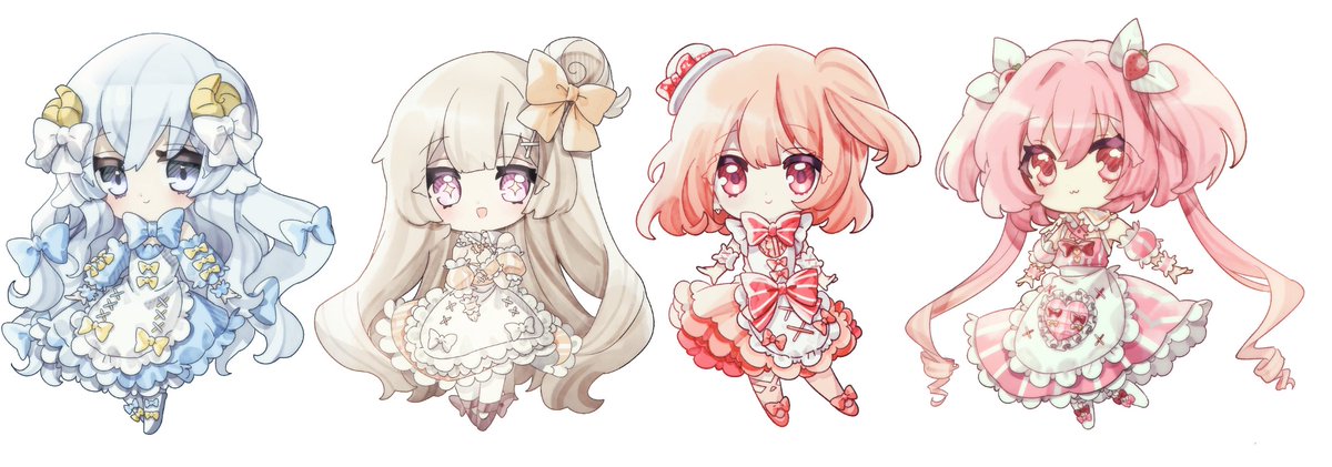 SD絵を描くことになりました。🍰💙💛🧡🩷