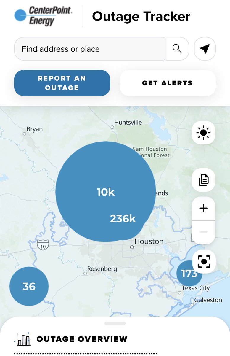 Outage tracker useless without a restoration #ETA - #thewoodlands #houston