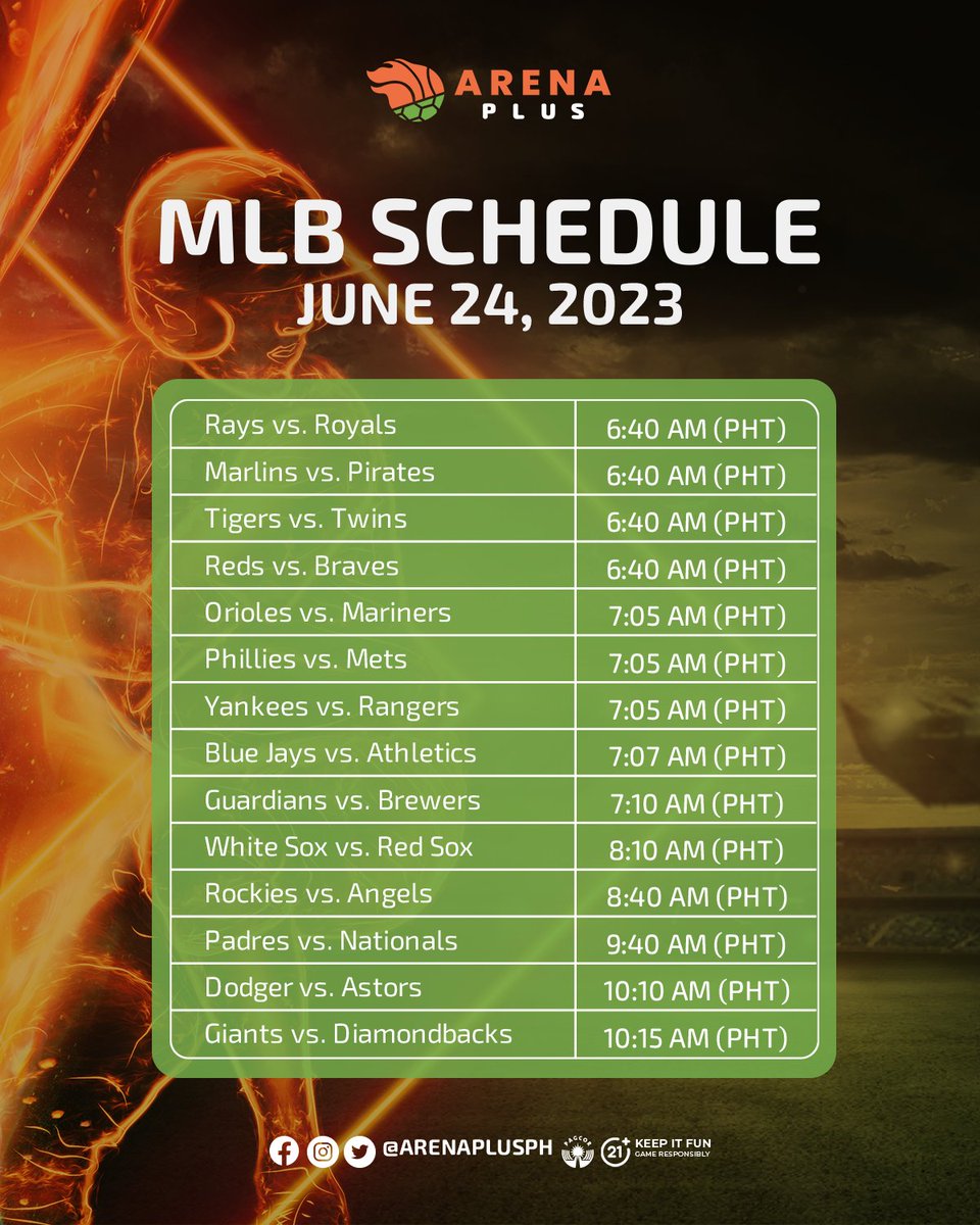 Play ball! It’s another great day for baseball as these teams go head-to-head. ⚾️

May sinusubaybayan ba kayong team? Time to show your support! 😎

#ArenaPlusPH #AstigSaSports #sports #baseball #MLB #MLB2023 #Rays #Royals #DetroitTiger #RedSox #WhiteSox #Dodgers #Giants