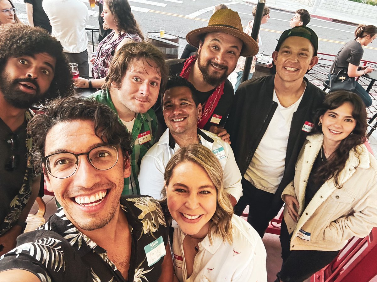 Big cheesers with some of my favorite people celebrating #WGA solidarity.

Shout out to <a href="/BradleyEstrin/">Bradley Estrin-Barks</a> for organizing such a wonderful event!

<a href="/skndeep/">Stephen Nolly</a>
<a href="/AleksBiskis/">Aleks Biskis</a> 
@steveisholbert 
<a href="/SeanTwoNames/">Sean Collins-Smith</a> 
<a href="/DanaRosendorff/">Dana Rosendorff</a>