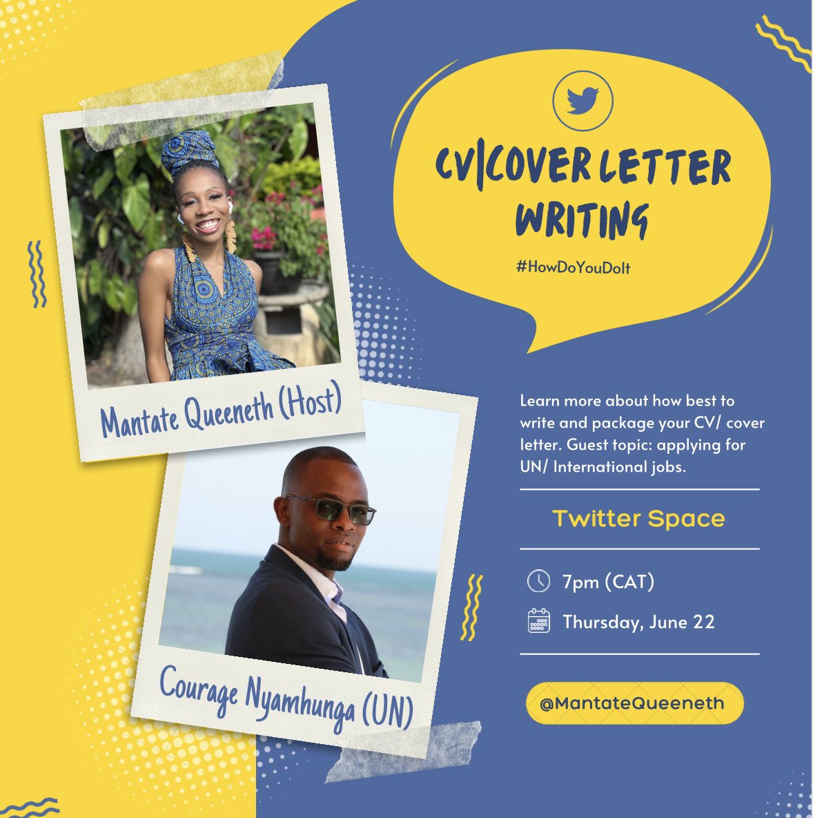 MantateQueeneth's tweet image. One last reminder to make sure you don’t miss this✨
Let your friend, gf/bf, sibling, relative, neighbor, cde, workmate etc know we’ve this space tonight because we must empower each other always.
Click this link to set a reminder:
@CK_Nyamhunga