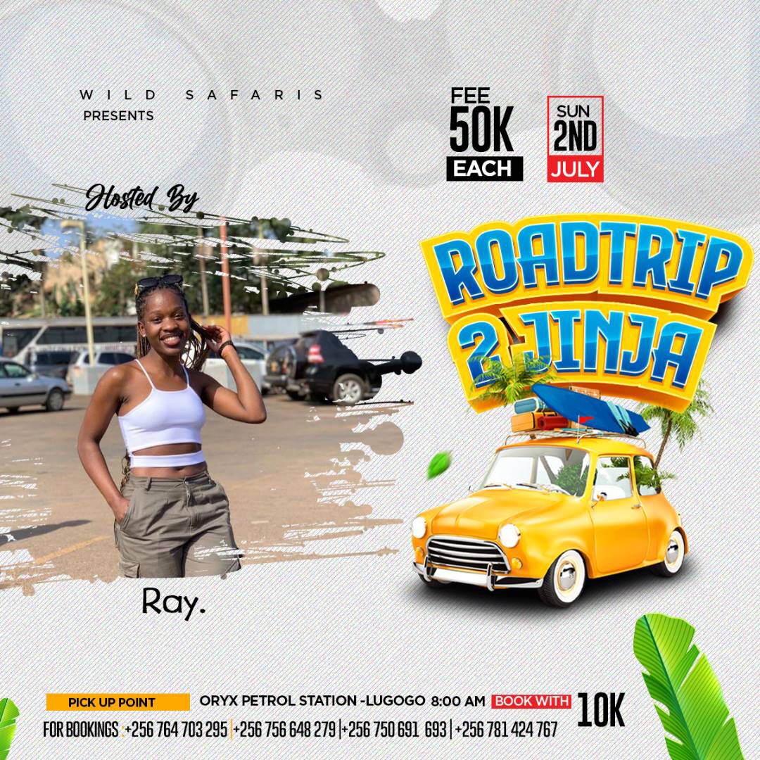 Get your dancing shoes now for  a road trip to Jinja at only 50k on 2nd July. It will be a Sunday 🥳🥳🥳