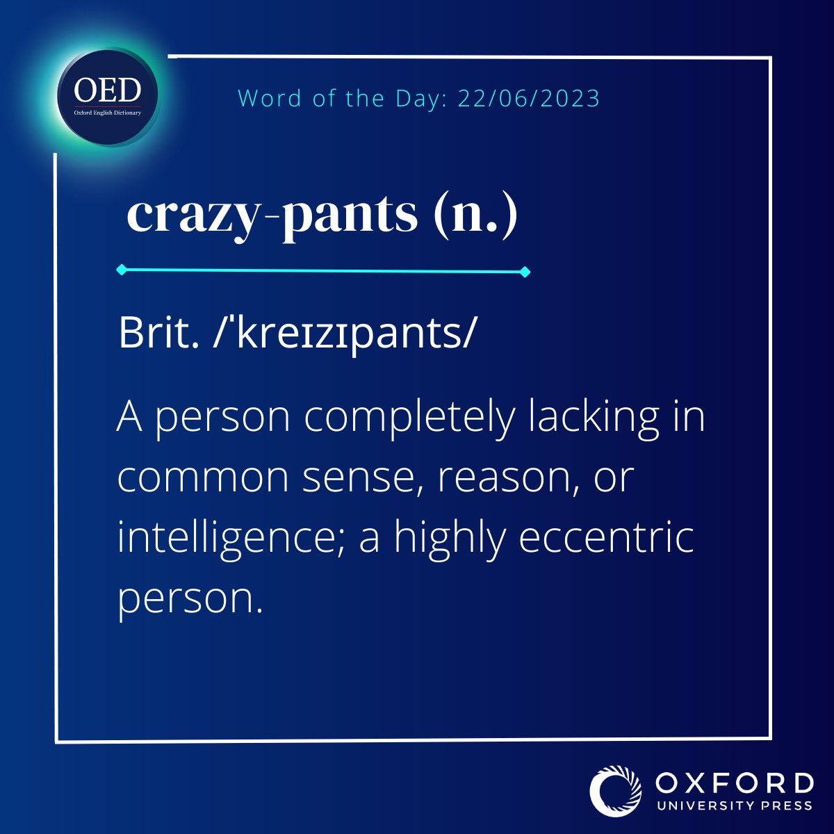 The OED on X: OED #WordoftheDay: crazy-pants, n. A person