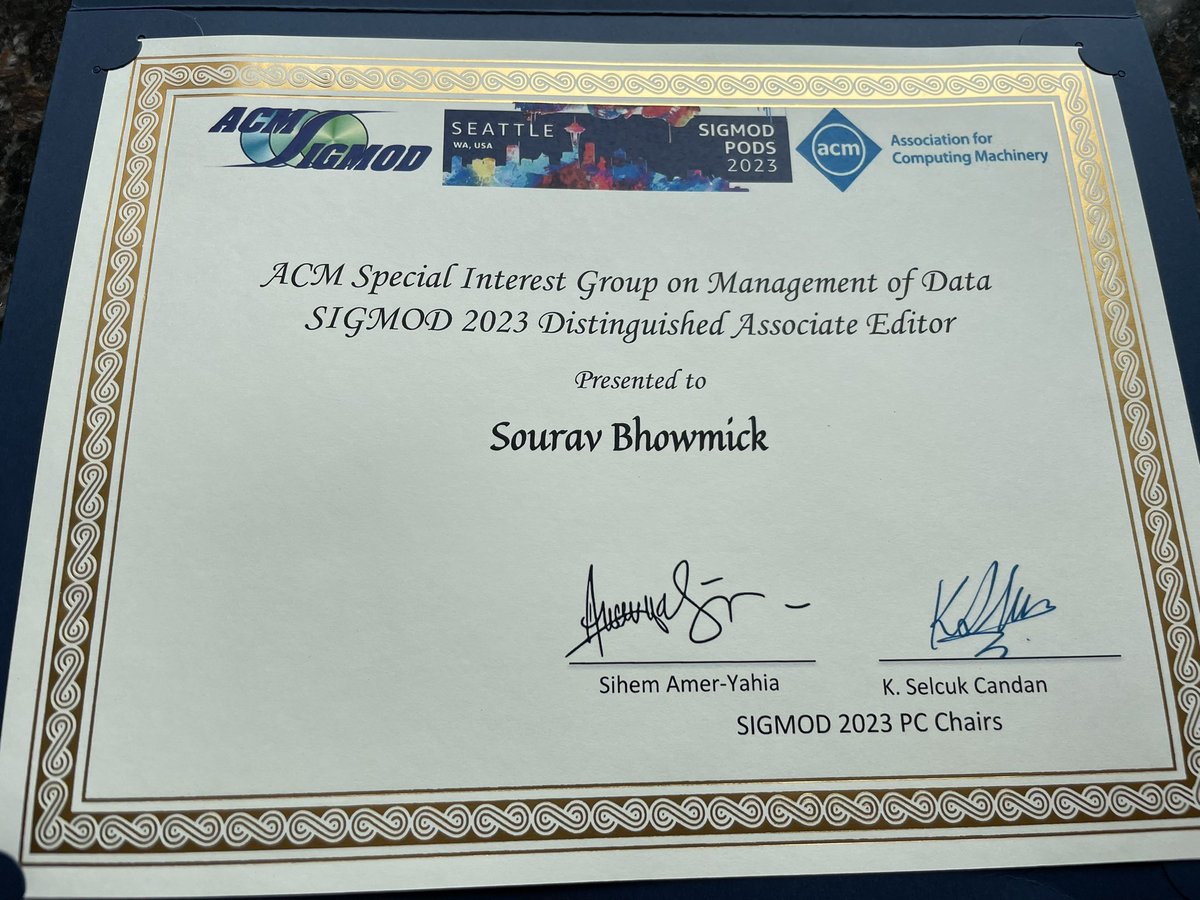 RockinSourav's tweet image. Thank you #sigmod2023 for this great honor!