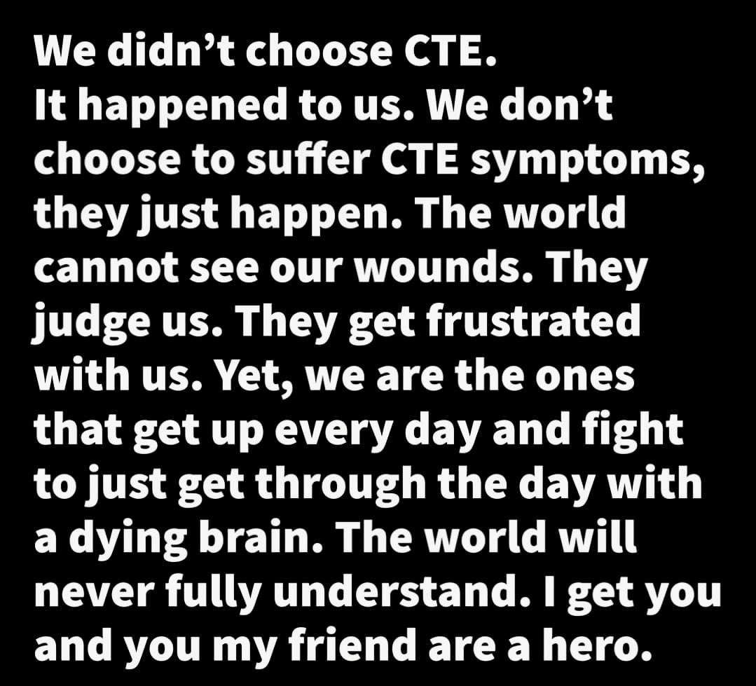 #CTE #dementia #concussion #TBI #BrainInjury #ContactSports #HeadTrauma #FindaCure