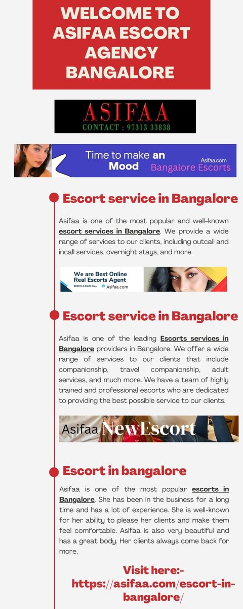 a_asifaa's tweet photo. Bangalore Escort

Bangalore Escort service by Asifaa is a premium service that offers a wide range of benefits for clients. We offer a confidential, discreet service that is tailored to meet the specific needs of each client.

https://t.co/7hmDa6TOI2 https://t.co/oQrj4WP0CH