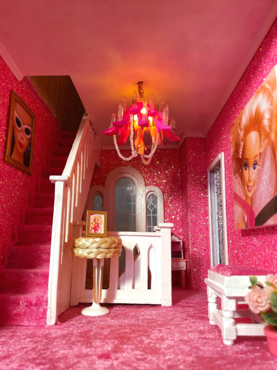 isolatte's tweet image. I created a miniature Barbie room for my dollhouse months before the @Barbie movie trailer even dropped. And that’s that on mental illness 💅🏼
