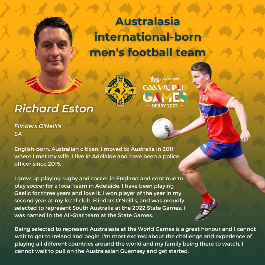Looking forward to going to Ireland to support Richard and the Aussie team. 🙂