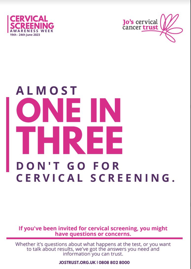 Go for your smear test when invited! #letstalkscreening