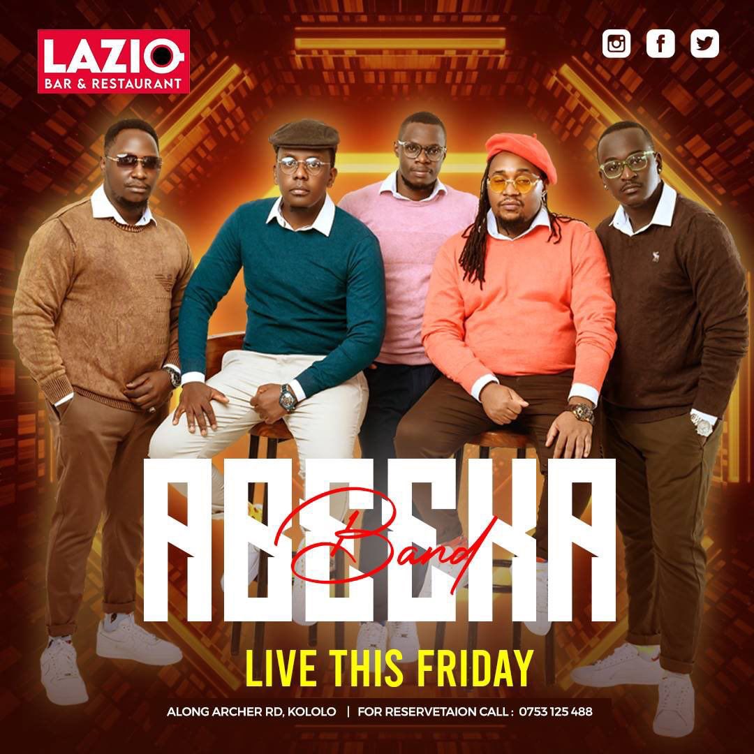 Live band lovers,
Lazio Bar gotcha.☺️

Abeeka Band will be performing tomorrow from 9pm till midnight.
Call 0753 125 488 for reservations.
#LazioKampala