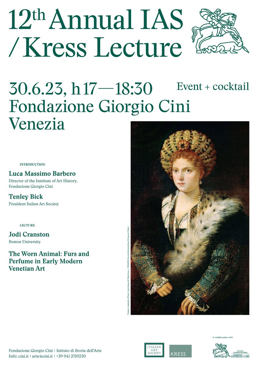 Join <a href="/italianArtSoc/">ItalianArtSociety</a> in Venice for this year’s Kress Lecture, an event that is free and open to the public!