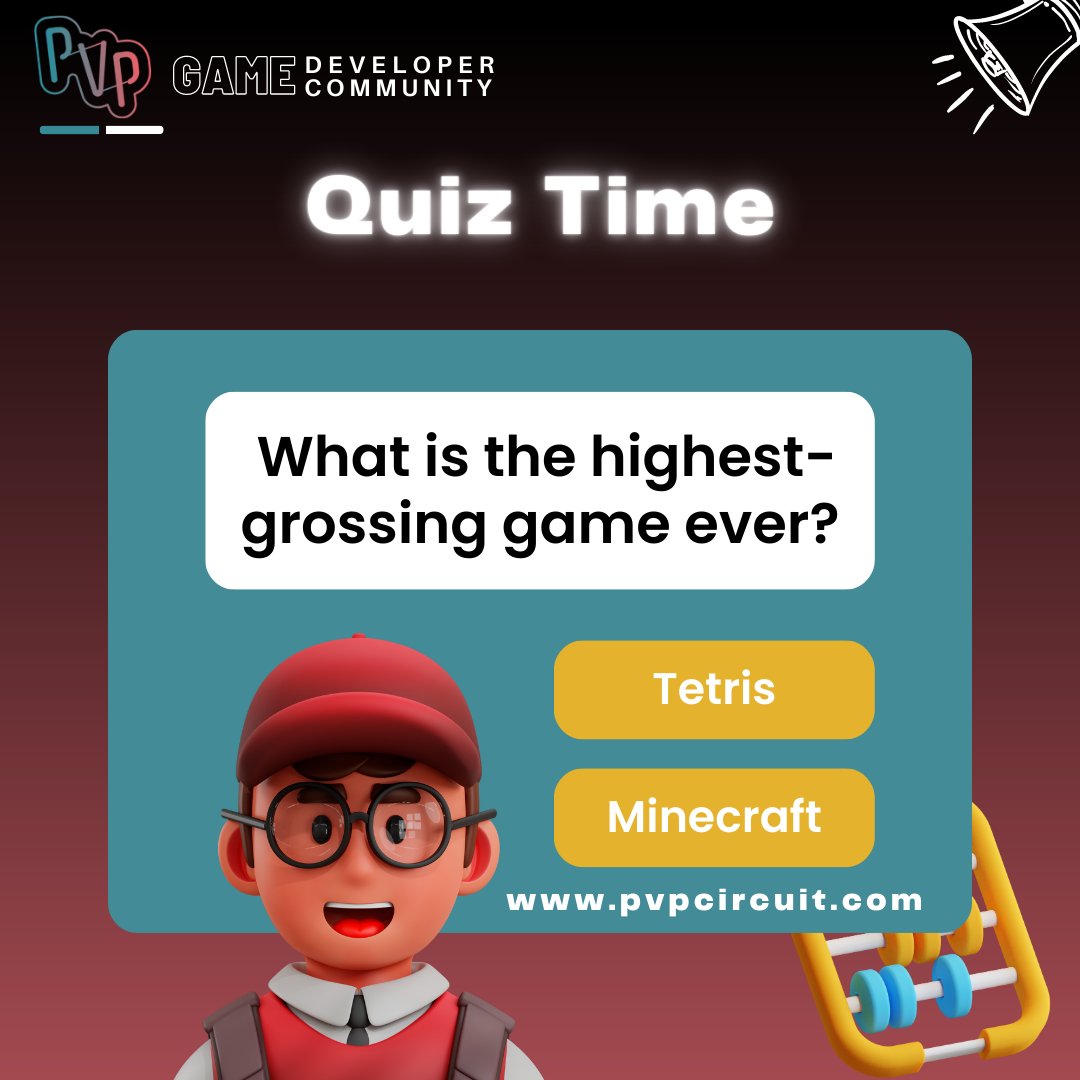 🧠 Test your gaming knowledge with this exciting quiz from PVP Circuit! Can you guess the highest-grossing game ever? 🌟 Comment below with your answer and let's see who's got it right!

#guessthegame #UnlockYourPotential #gamedevelopment #IndieGameDev #videogames  #gamer #GDC