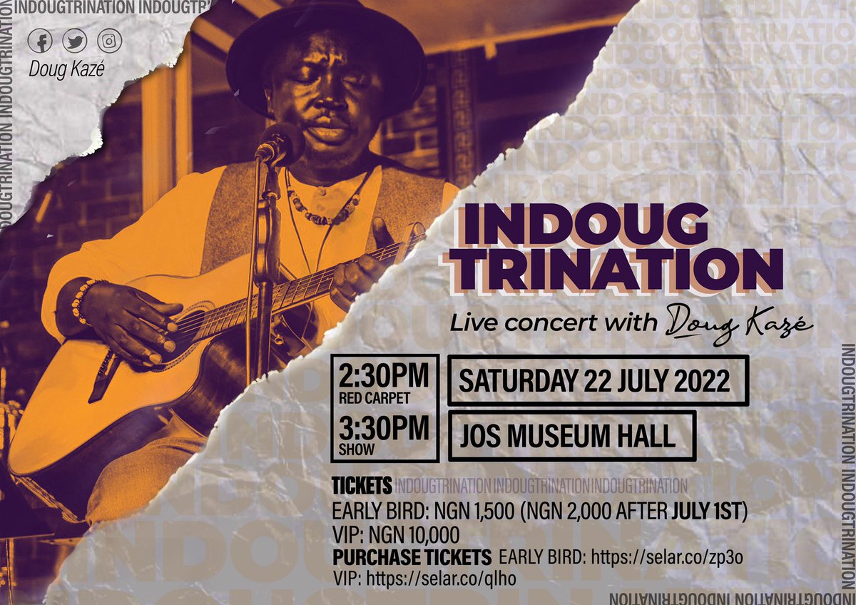 Dear lovers of my music, I’m excited to announce the details for my upcoming concert #InDougtrination holding on July 22! Get your early bird ticket before July 1 (link in comments). It will be beautiful & memorable! 🌻❤️