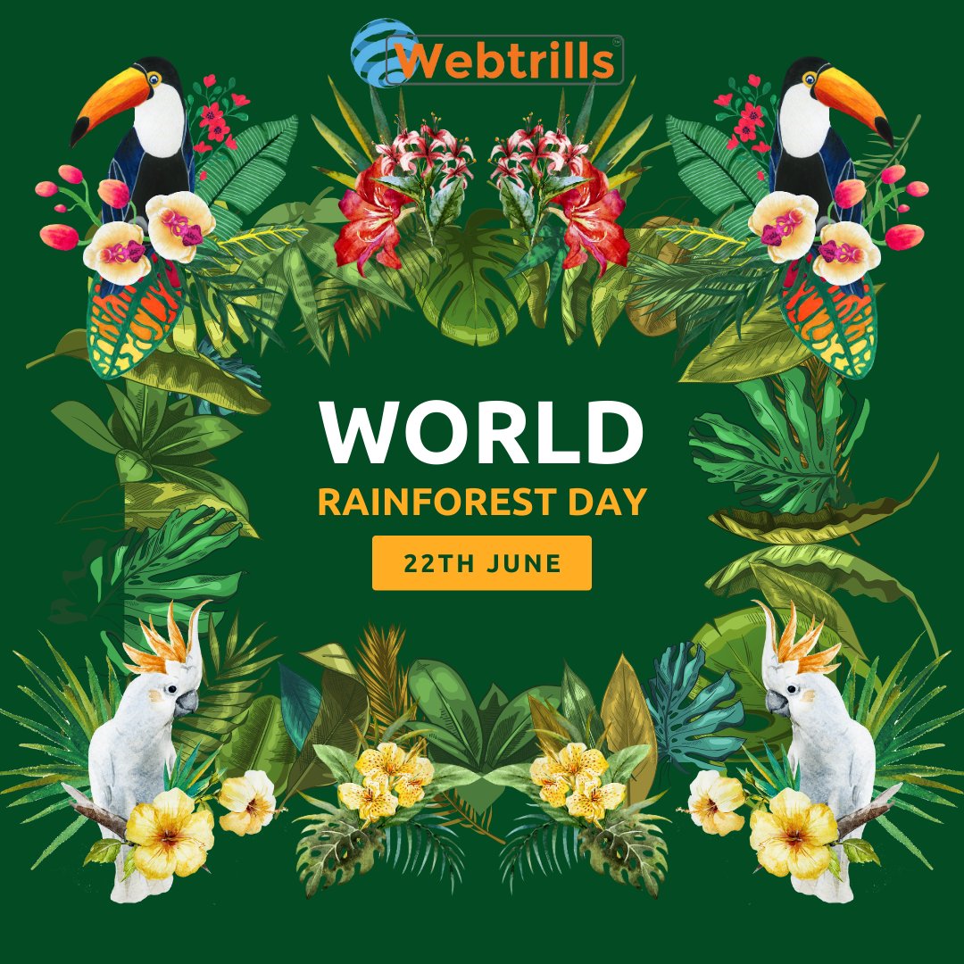 Let us celebrate World Rainforest Day by pledging to protect and restore rainforests, ensuring a sustainable and vibrant future for our planet.
.
#webtrills #WorldRainforestDay #WorldRainforestDay2023 #rainforestconservation #protectrainforest #SaveNature