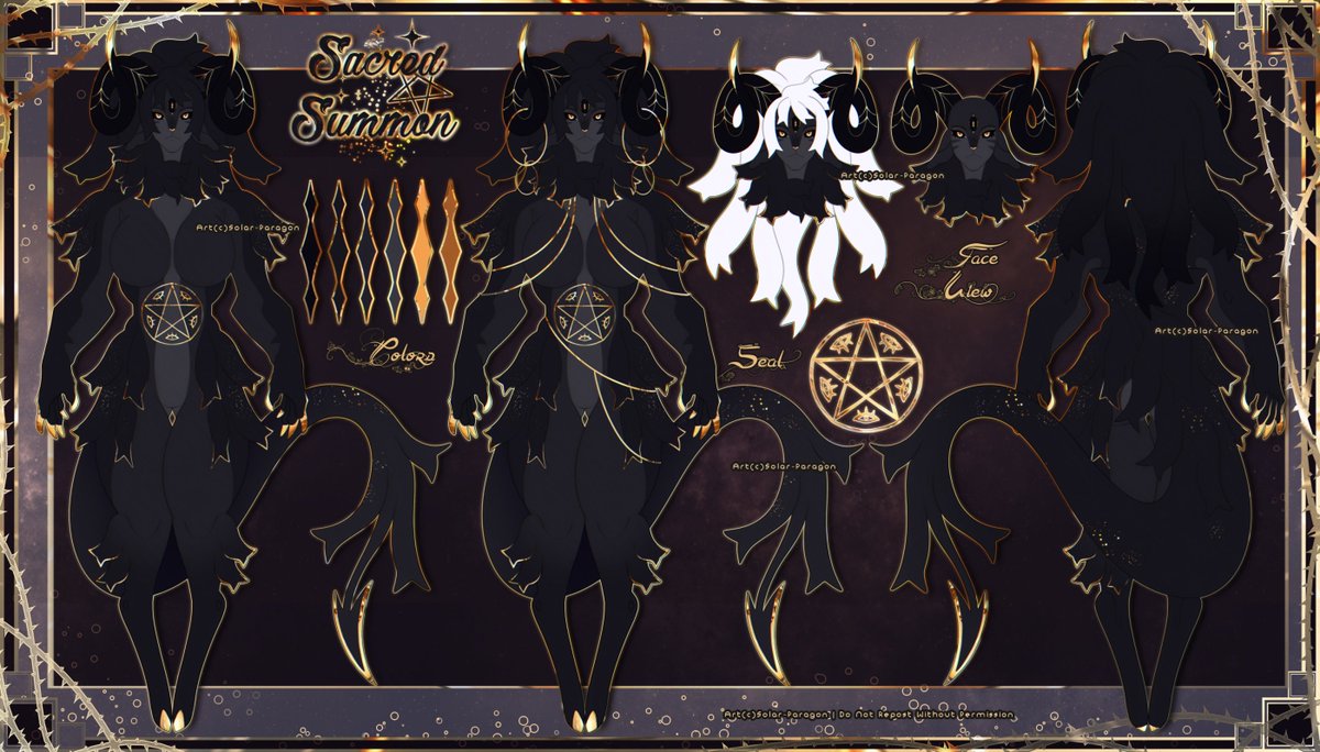 Gold demon, available for $105 USD on my FA/DA! ✨ #adoptables #commissionme #adopts