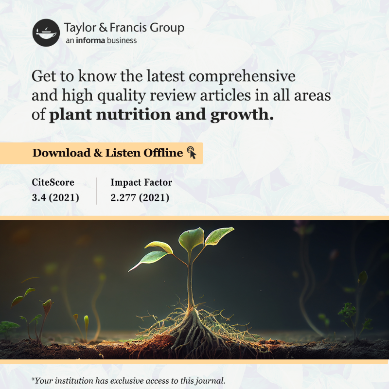 tandfonline's tweet photo. Did you know, you can now listen to journal articles on ‘Taylor &amp; Francis Online’.

Hear and explore the influence of currently known essential and nonessential elements on plant physiology and growth.

Listen Today - https://t.co/wWzAx7XmPw