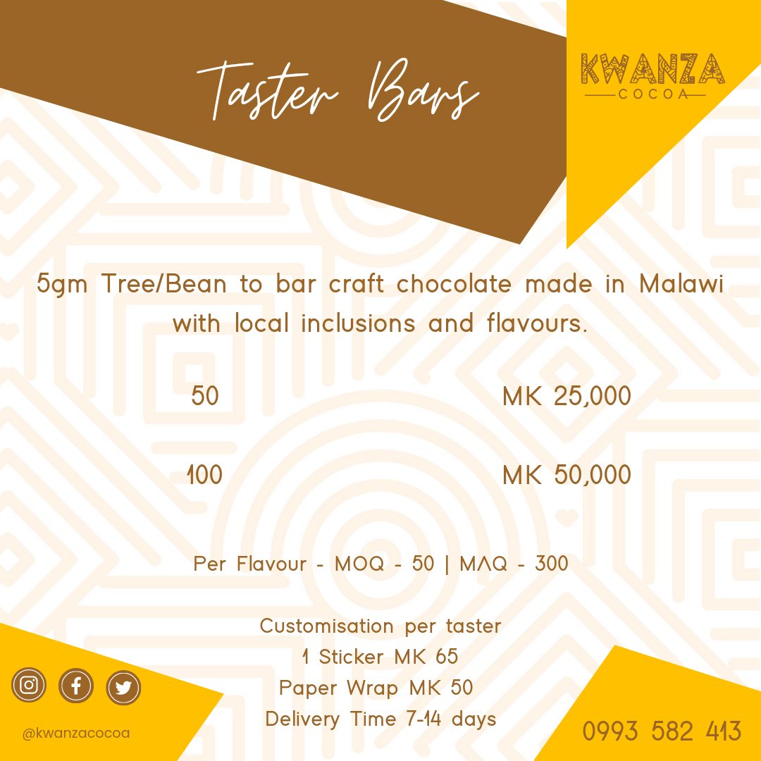 We love doing wedding and event custom chocolates. Check out some of our gifting ideas for your next special occasion.

Planning an event and would like a consultation with our team feel free to call us on 0993 582 413 💯🇲🇼🌳🍫

#grownandcraftedinmalawi #chocolate #weddings