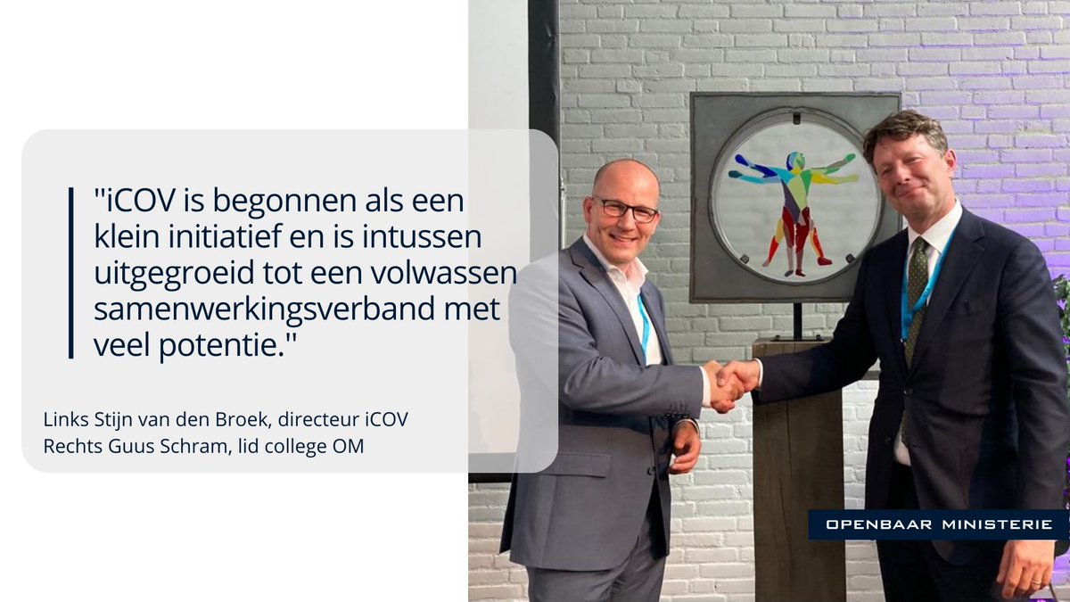 Gisteren werd het 10-jarig bestaan van iCOV gevierd. Een mooi moment om stil te staan bij het belang van deze organisatie dat bijdraagt aan de bestrijding van onder meer witwassen, fraude en belastingontduiking. PG Guus Schram was hier ook bij aanwezig en sloot de bijeenkomst af.