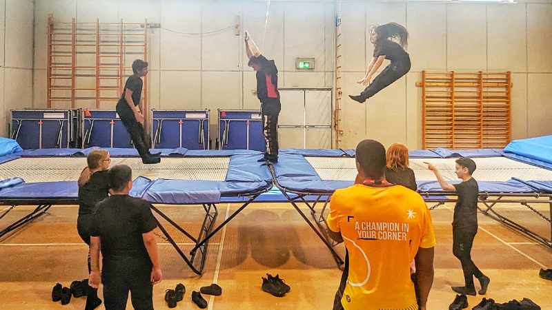 'Jump for Friendship' 

Bouncing into the weekend (nearly there!)
With <a href="/CookeyMonstaH/">Henry Cookey</a> 🍪

Awesome <a href="/DameKellysTrust/">DameKellyHolmesTrust</a> mentor to our #SocialAction team who organised this amazing trampoline session for Y7 students!

<a href="/AQA/">AQA</a> 
#AQAunlockingpotential