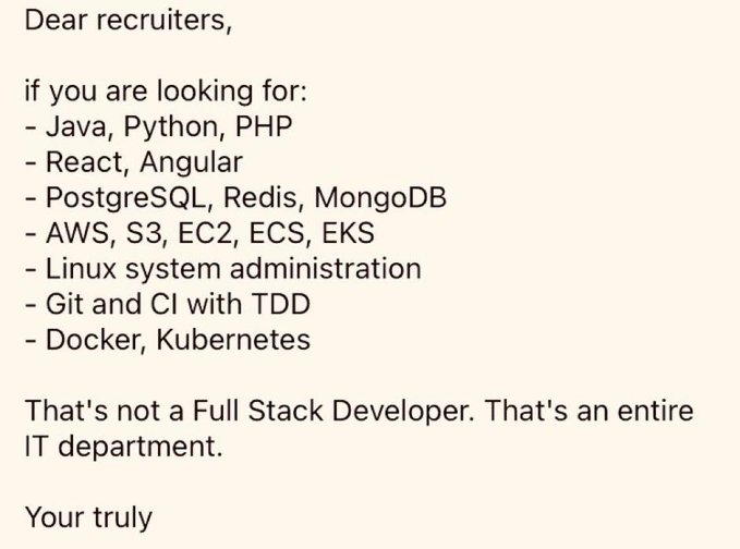 amantechnology's tweet image. That is an entire IT Department :)
News, Learn, Tips, Work, Business and Fun 
#software #development #softwaredeveloper #erp #crm #programming #code #information #technology #work #business #joke #fun amantechnology.com