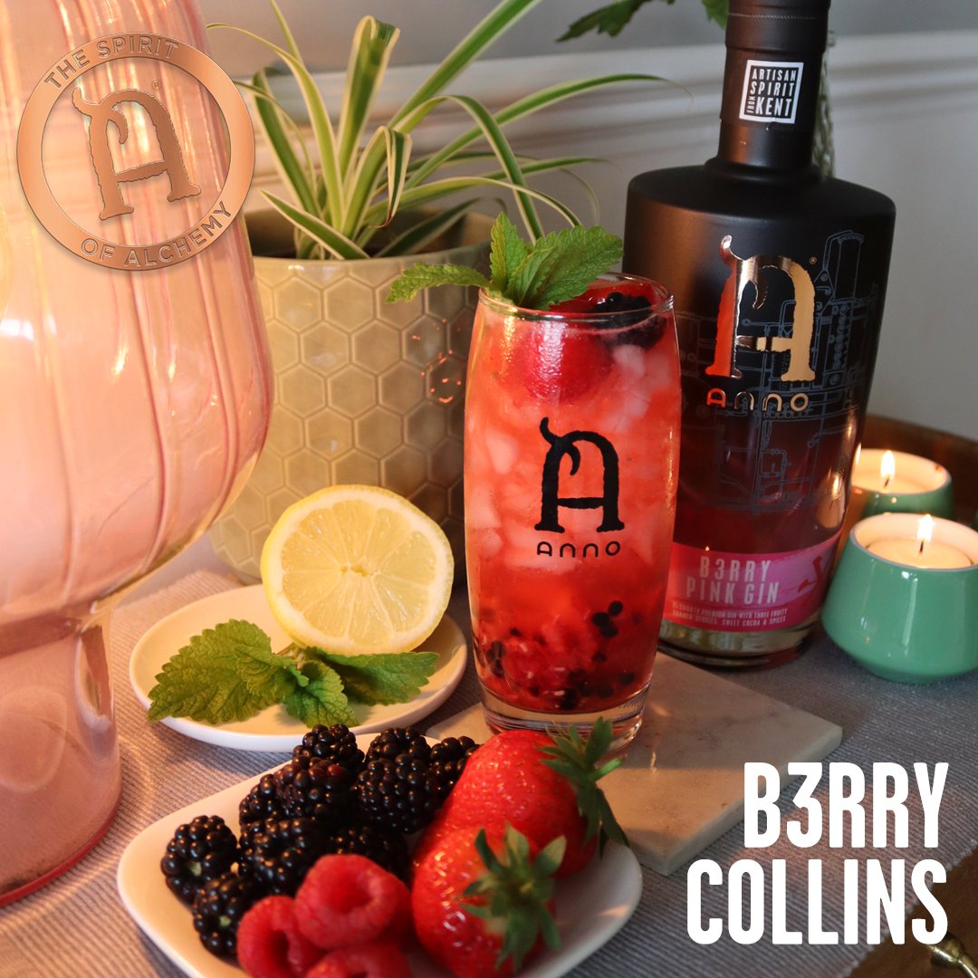 Our refreshing B3rry Pink Gin can be enjoyed in a number of cocktails, like this 3 B3rry Collins. Add to your preferred measure of gin a few blackberries, raspberries and strawberries mixed with a teaspoon of sugar and 25ml lemon juice. Crushed ice and soda water to finish.