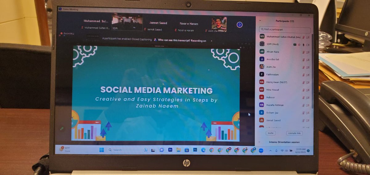 mskhattak88's tweet photo. Attending virtually *Social Media Training Session* with @SDPI and trainer: @ZainabNaeem7 #SMT2023 https://t.co/EpCZPEO1bh