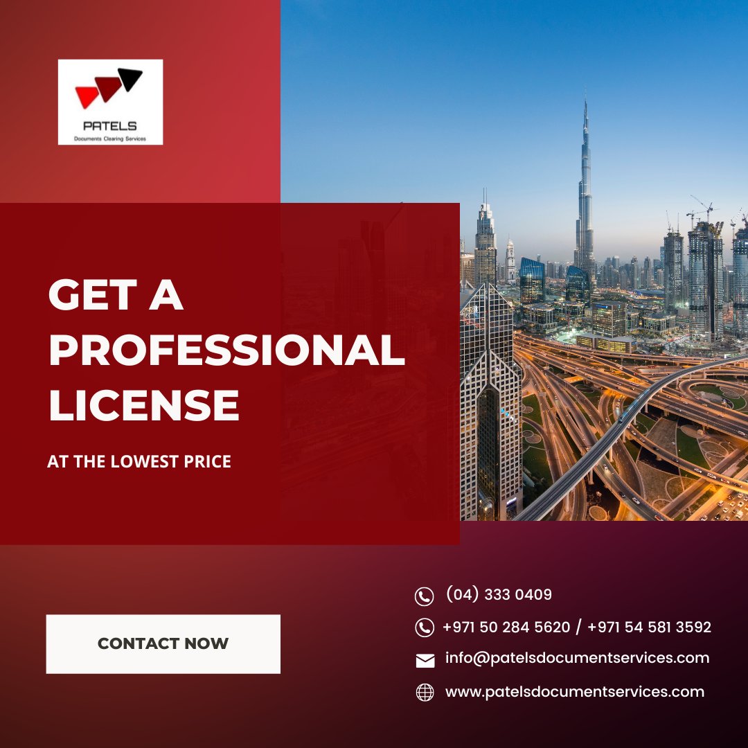 Our professionals can assist you in obtaining a Professional License in Dubai at the lowest rates.

Feel free to contact us
Landline: (04) 333 0409 / +971 50 284 5420 / +971 54 581 3592

#business #license #businesslicense #professionallicense #trading #mainlandubai