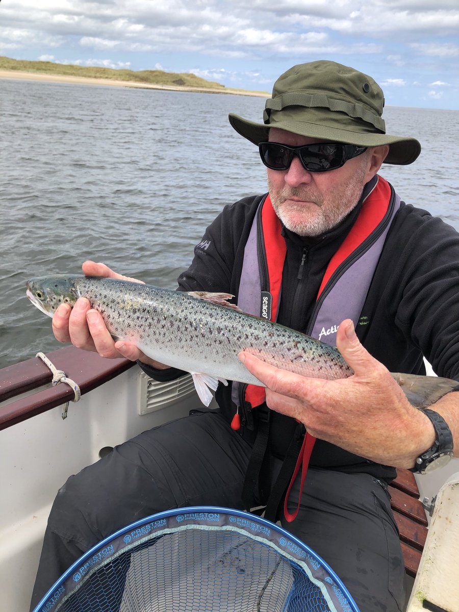 Handle With Care...Dermot Wynne ready to release this and many more moy estuary sea trout on Pegasus yesterday with Tom Duffy and Harry Feeney.