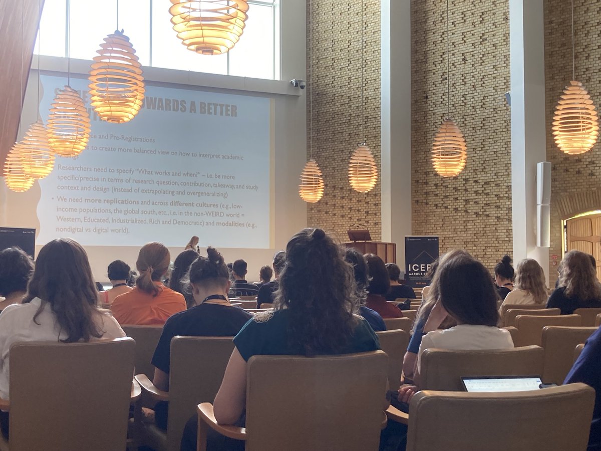 2nd Full Day of the #ICEP2023 conference, kicking off with a keynote from Nina Mazar relating to the translation of academic findings into the wild. Sunny and warm this morning in #aarhus. What a difference a day makes! <a href="/icep2023/">ICEP2023</a>