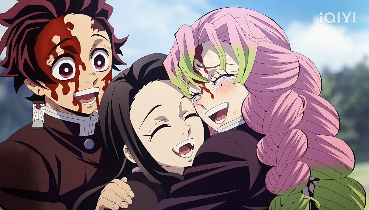 “ ทุกคน ! ”

เสียงฝีเท้าของเสาหลักความรักดังขึ้น
ทุกคนยังมีชีวิต เป็นเรื่องที่แสนจะน่ายินดี 

“ ฮือ — ทุกคนชนะแล้วนะ ดีจังเลย 
ทุกคนยังมีชีวิตรอด ยอดไปเลย ดีใจจังเลย ! ”

ความตื้นตันทำเอาน้ำตาไหลออกมาไม่หยุด
เธอโอบกอดเพื่อนร่วมสู้ไว้ด้วยความดีใจ
ขอบคุณที่มีชีวิตรอดนะ ทุกคน `