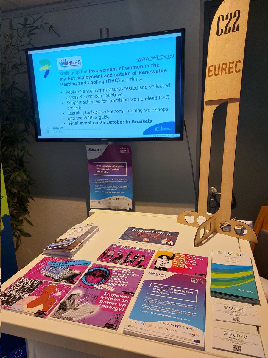 EUREC is presenting #Women4RES at the #EUSEW2023 Energy Fair in Brussels 🇧🇪.
📍Come visit the booth on the second floor of the Charlemagne building!