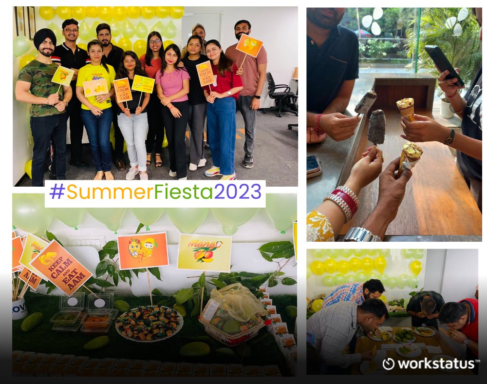 workstatusapp's tweet image. The Perfect Blend of Yoga and Summer Fun! 🧘🌞✨
The remarkable team at #Workstatus (#ValueCoders), celebrated #InternationalYogaDay with boundless enthusiasm, embracing a Mango-themed #SummerFiesta.
Take a glimpse into our incredible journey of celebrating #wellness!