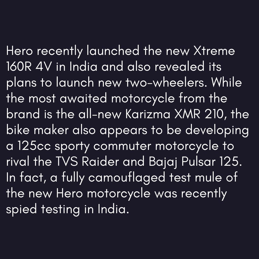 odmag's tweet image. #OverdriveNews Hero's upcoming 125cc TVS Raider rival spotted testing.