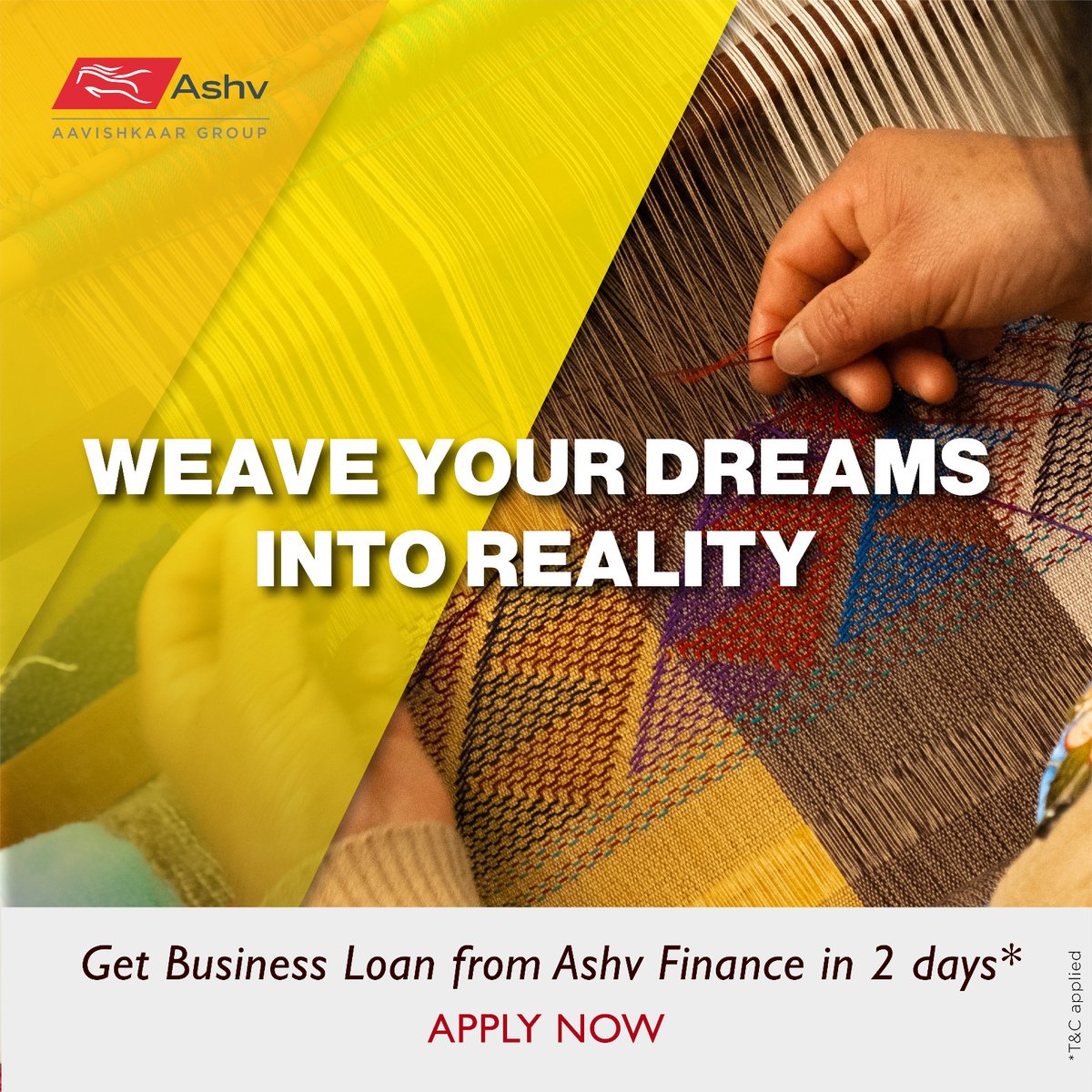 Weave your dreams into reality.
Apply for a hassle-free Business Loan from Ashv Finance: ashvfinance.com/apply-now
.
.
.
.
#AshvFinance #financeforsmallbusinessowners #BusinessLoans #smallbusinessloans #loansforsmallbusinesses #smeloans
