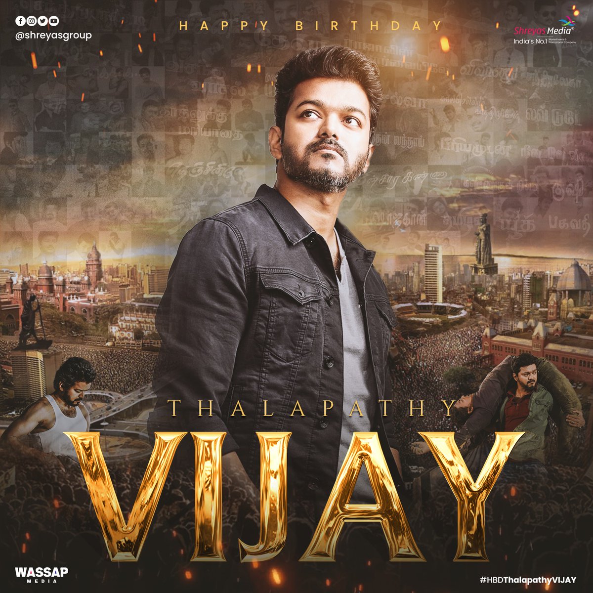shreyasgroup's tweet photo. Here's wishing the Embodiment of GRACE & ENIGMA, Dynamic Hero #ThalapathyVijay a very Happy Birthday!💥🥳

May the coming year be a blockbuster ride with #LEO, igniting the screens with sizzling success! 🔥

-Team @shreyasgroup✌️

@actorvijay #HBDThalapathyVIJAY #HappyBirthdayThalapathyVIJAY #ShreyasMedia #ShreyasGroup