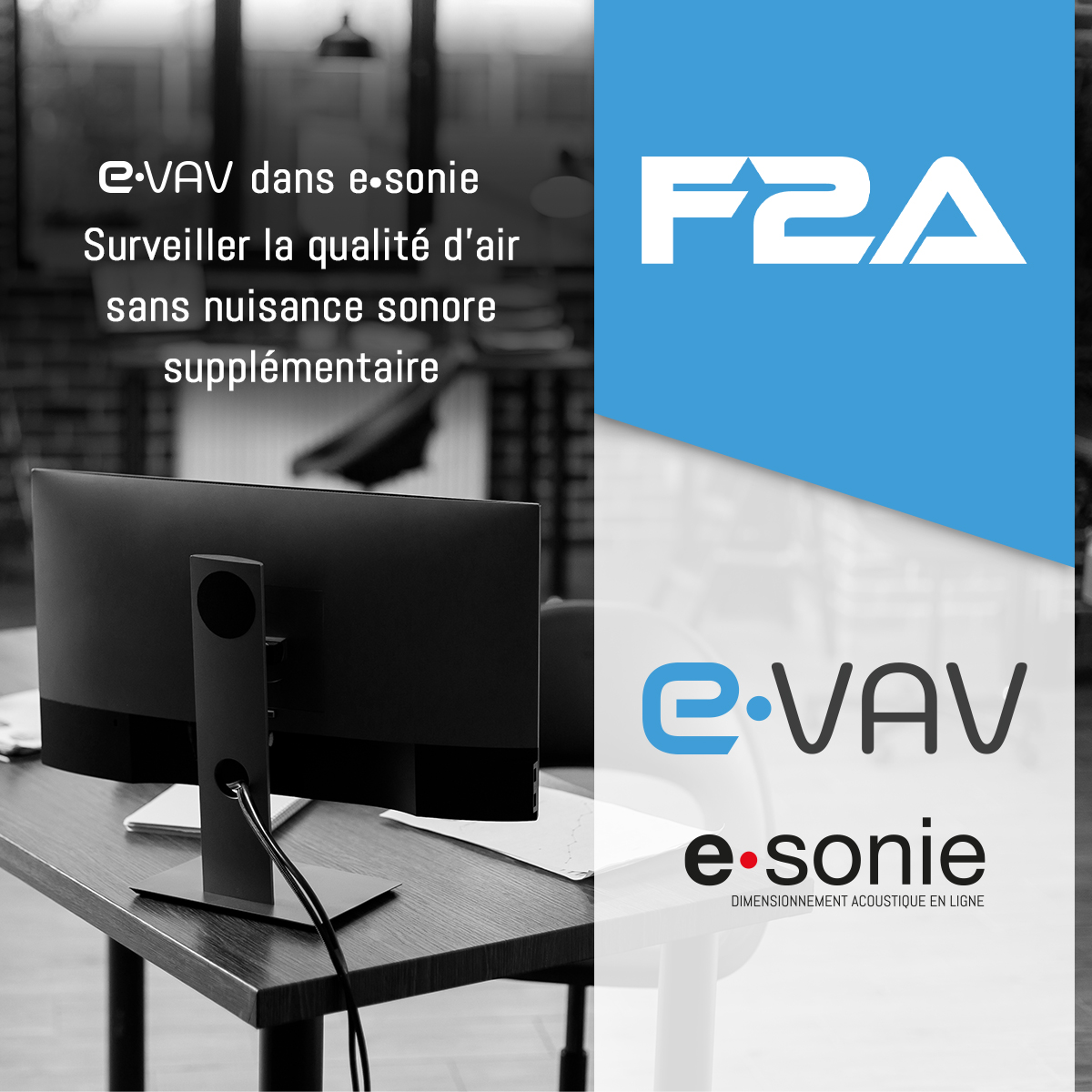 [𝗲·𝗩𝗔𝗩 𝗱𝗮𝗻𝘀 𝗲·𝘀𝗼𝗻𝗶𝗲]
🔇Surveiller la qualité d’air sans nuisance sonore supplémentaire !
🇫🇷f2a.fr/actualite/e%c2…
🇬🇧f2a.fr/en/actualite/e…
#F2A #eVAV #acoustique #esonie #LoRaWAN #LoRa #VAV #HVAC #CVC #MadeInFrance #Innovation #ObjetsConnectés #QAI #energie #santé