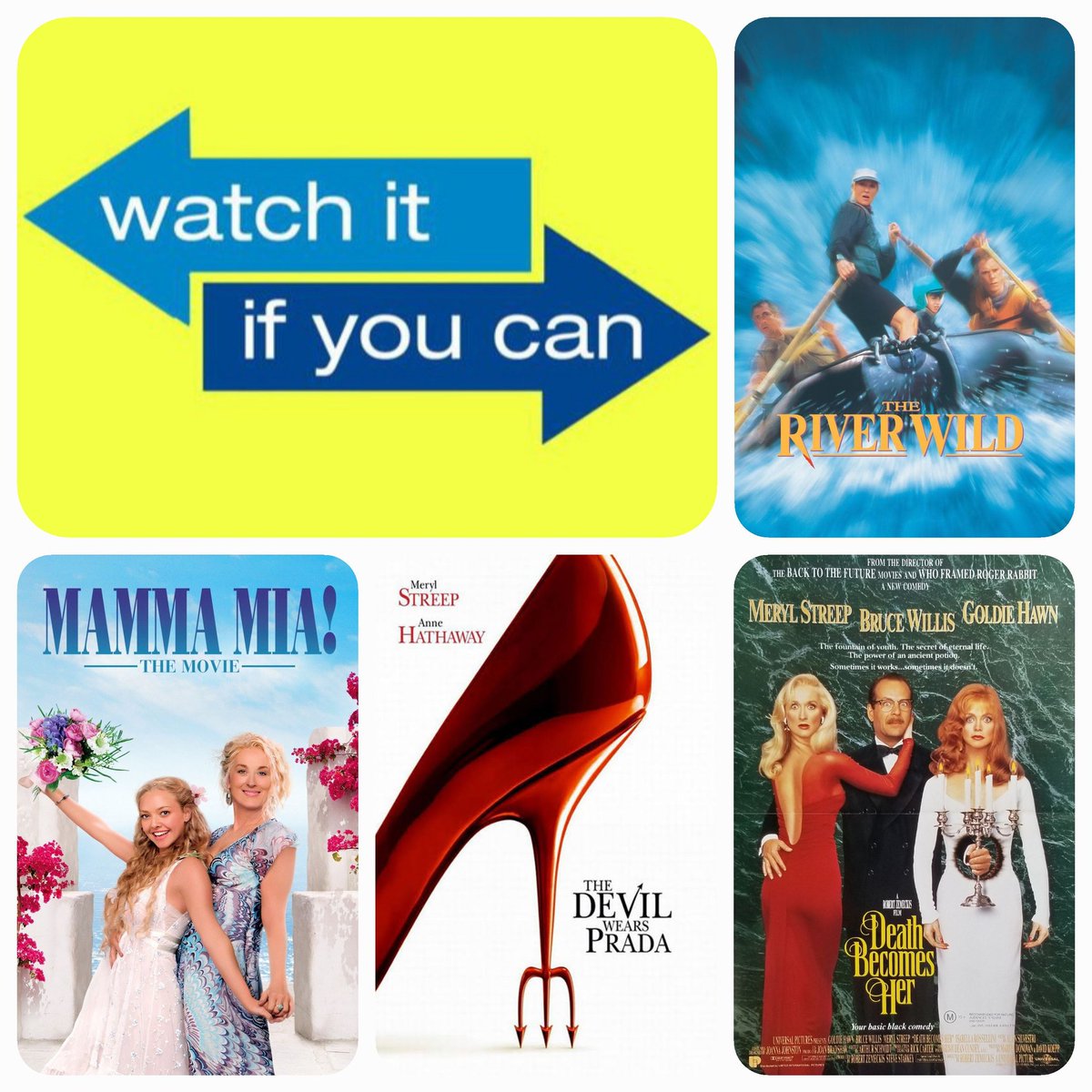 Some of our favourite movies featuring Meryl Streep.

Any you haven't seen? Then maybe...
just maybe #watchitifyoucan