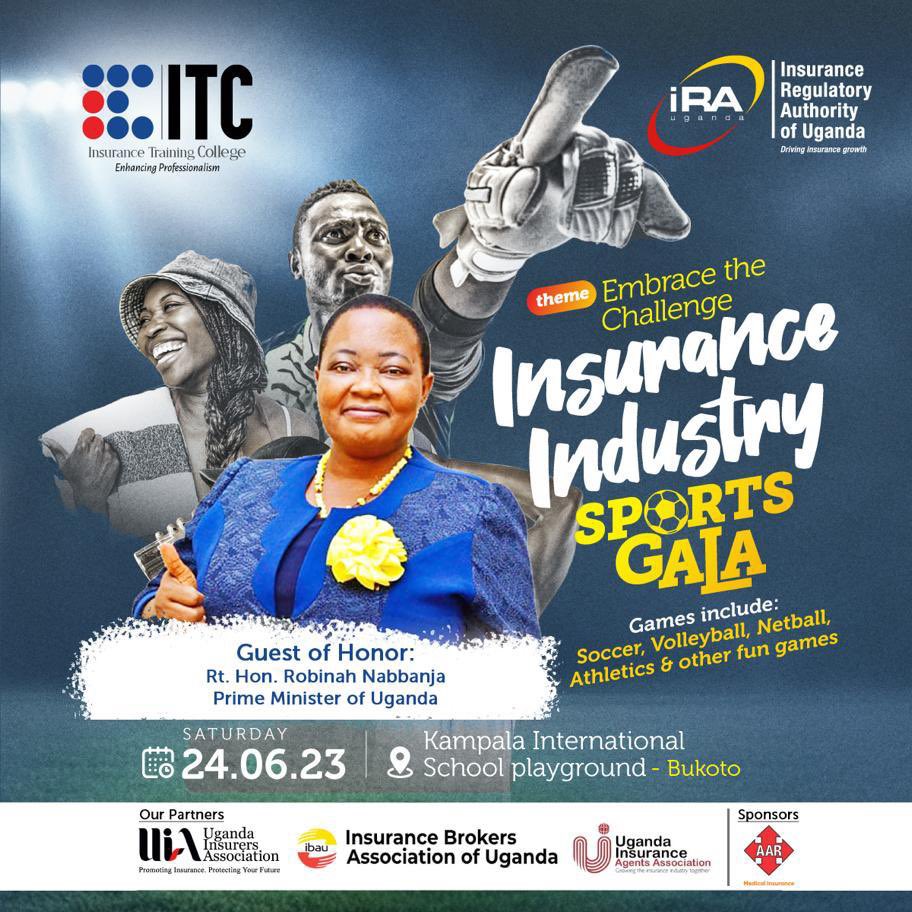 As the Insurance Industry Sp⚽️rts Gala draws closer, allow us unveil to you the day’s Guest of Honor, Rt. Hon. @RobinahNabbanja, the Prime Minister of Uganda.

🎯 Embrace the Challenge
📌 24th June, 2023

#IBAU #InsuranceIndustrySportsGala23 #Soccer #Ball #Skip #SackRace