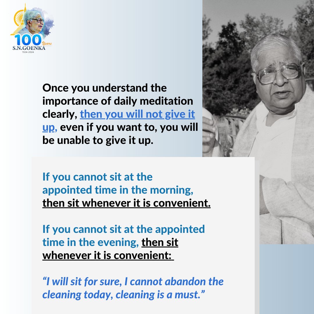 VipassanaOrg's tweet photo. https://t.co/HrtfnfW7qv

#Buddha #Dhamma #Sangha #Vipassana #Meditation #SayagyiUBaKhin #SNGoenka #centenaryyear #buddhateachings #enlightenment #peace #meditatedaily #mettabhavana #mindfulness #spirituality #compassion #lovingkindness #meditate #meditationpractice #metta https://t.co/5aRbuMFj7y