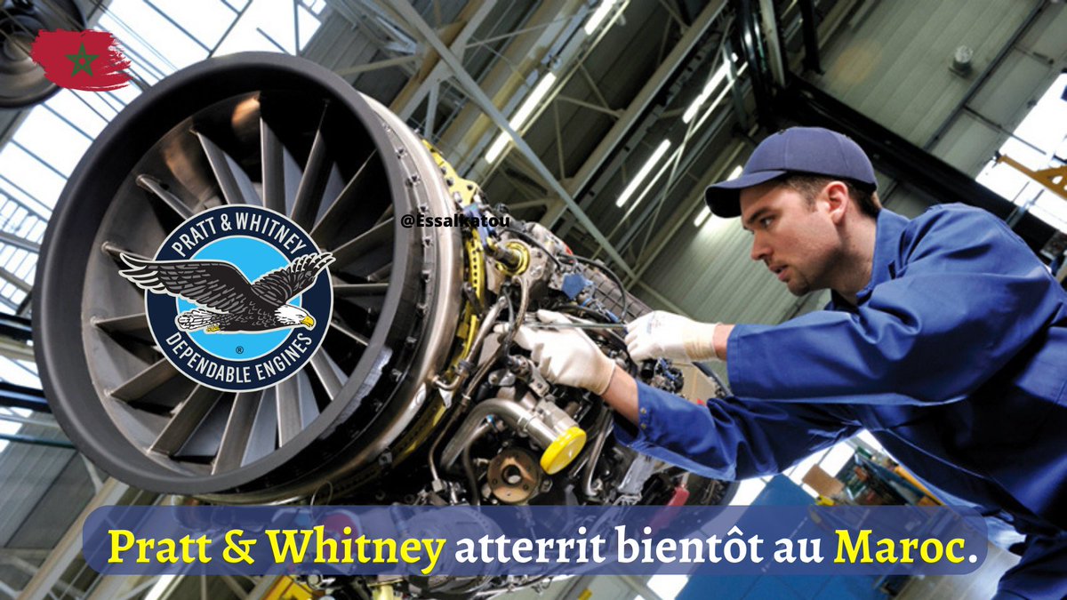 Essalkatou's tweet image. 🇲🇦✈️🛩️
Après #Boeing, #Safran, #Hexcel, #Eaton, #Alcoa ou encore #Stelia, c’est désormais au tour de Pratt &amp;amp; Whitney, entreprise de Raytheon Technologies, d’opter pour le #Maroc. 
#Titanic #TitanicRescue #OceansGate