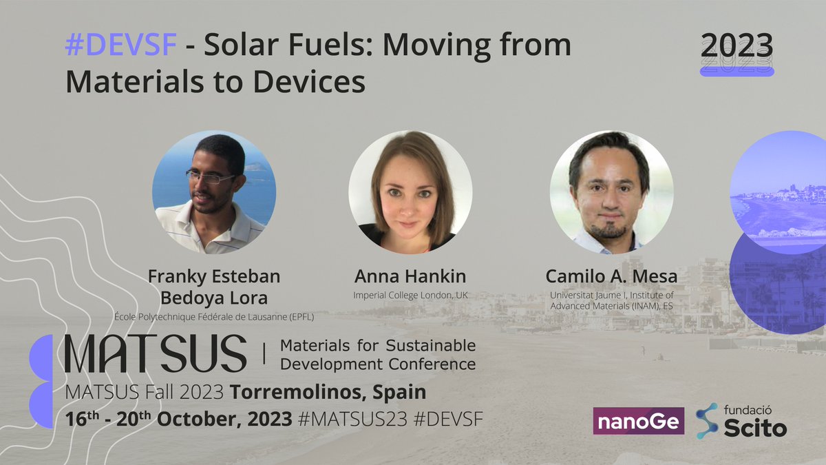 Are you interested in discussing the latest advances in moving from understanding photoelectrochemical production of solar fuels to reactor engineering? Abstract deadline is approaching for #DEVSF symposium #MATSUS23 (1/2) nanoge.org/MATSUSFall23/s…