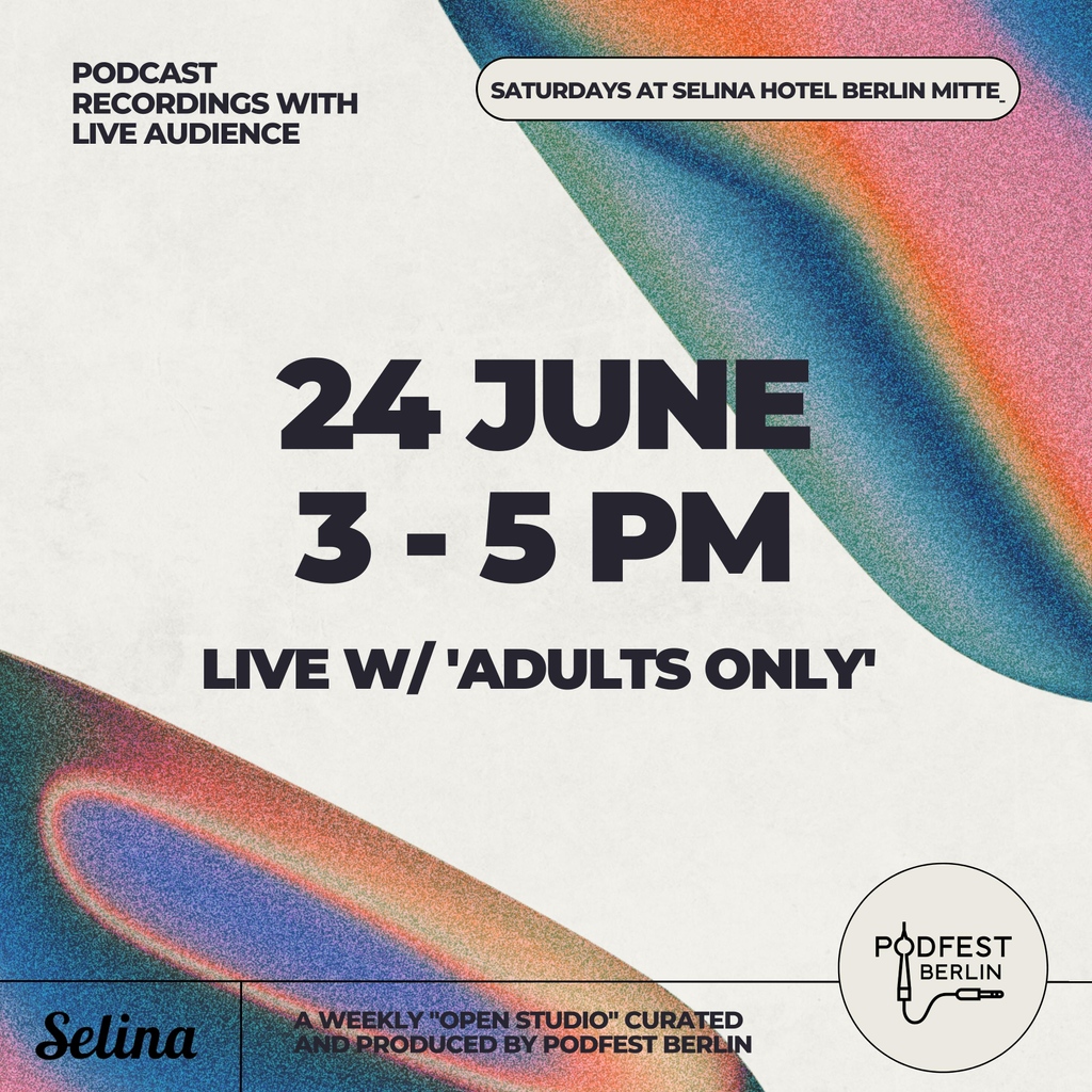 ADULTS ONLY THIS SATURDAY 🔥 Join 'Adults ONLY Comedy' & @afberos for their live recording at Selina Mitte: 15 - 17 Uhr ⏱️ Better get readyyyyyy and secure a seat ahead of everyone else 🎟️ podfestberlin.com/event-details/… #berlincomedy #comedyberlin #berlinlive #eventberlin